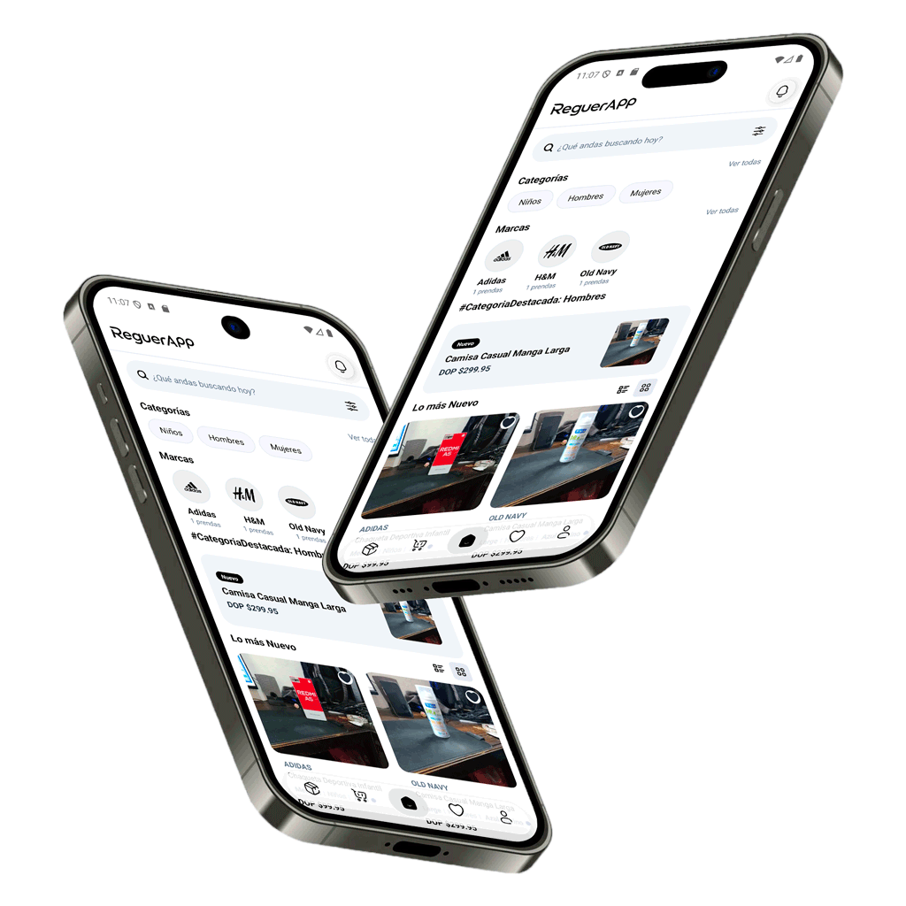 Vista previa de ReguerApp en smartphones